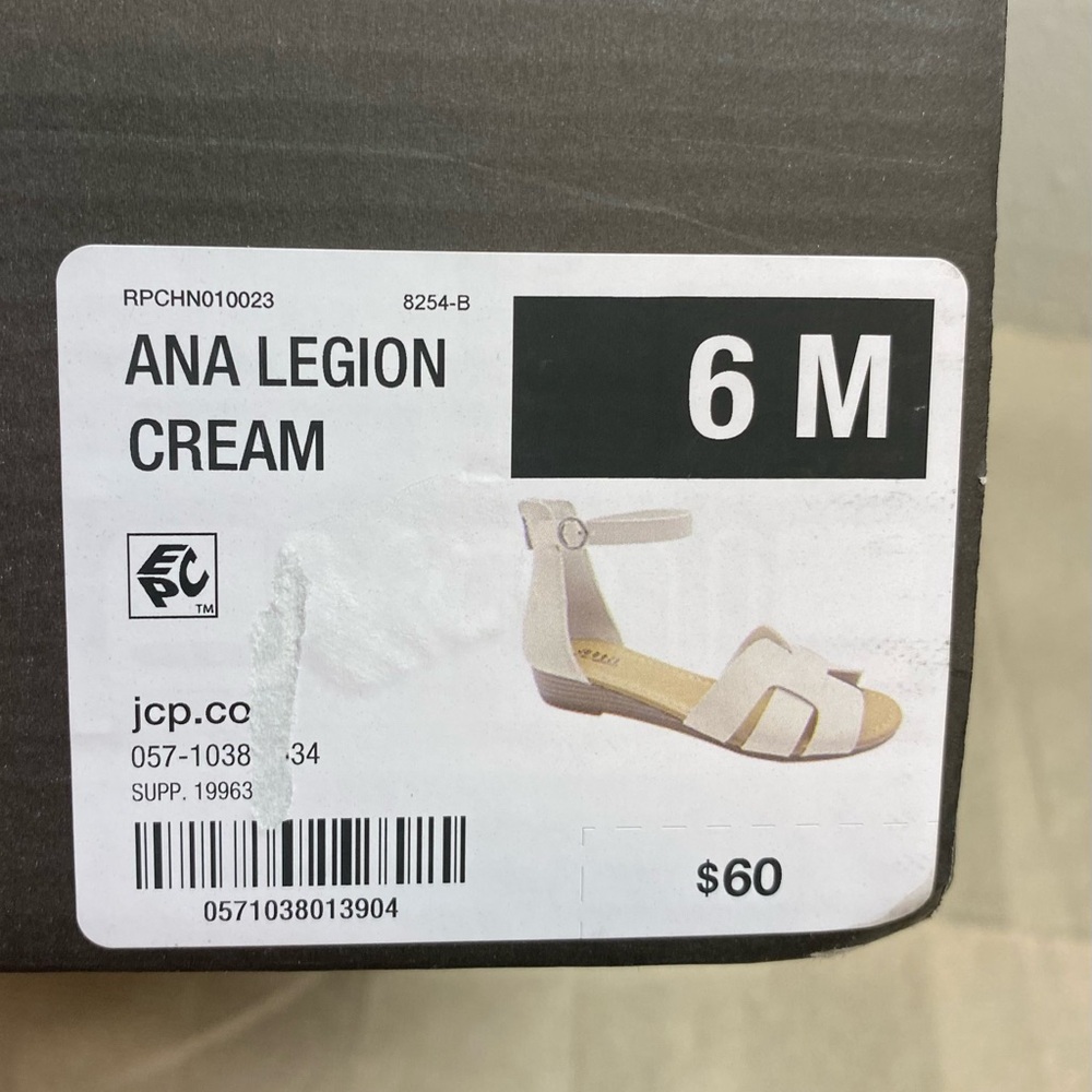 (2) Ana legión cream Womens Legion Wedge Sandals - Picture 10 of 10